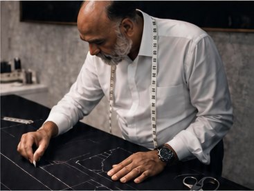 Hands stitching a seam